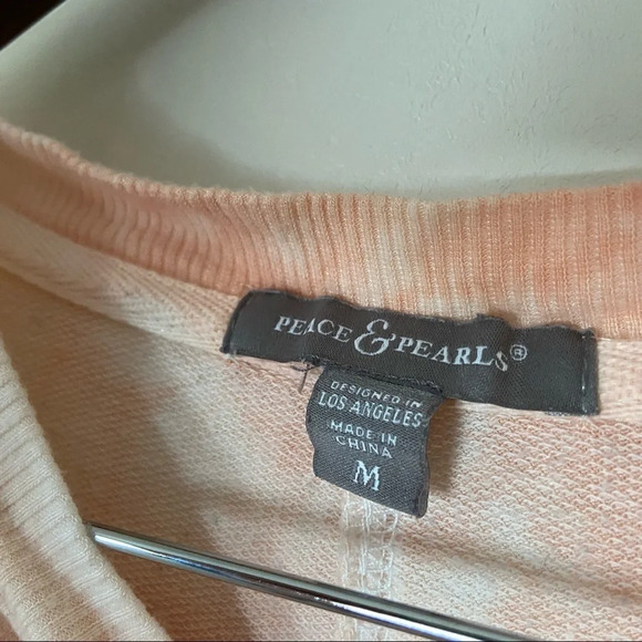 Peace & Pearls Tie Dye Crewneck Sweatshirt Boho Coastal Granny Soft Girl Medium - Picture 3 of 10